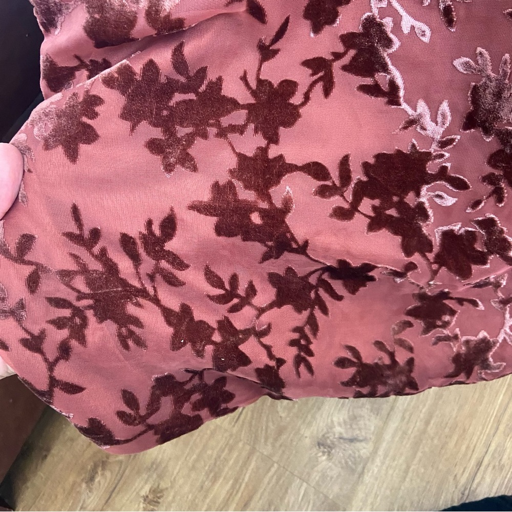Skye Floral Burnout Velvet Dress Terracotta - Picture 13 of 16